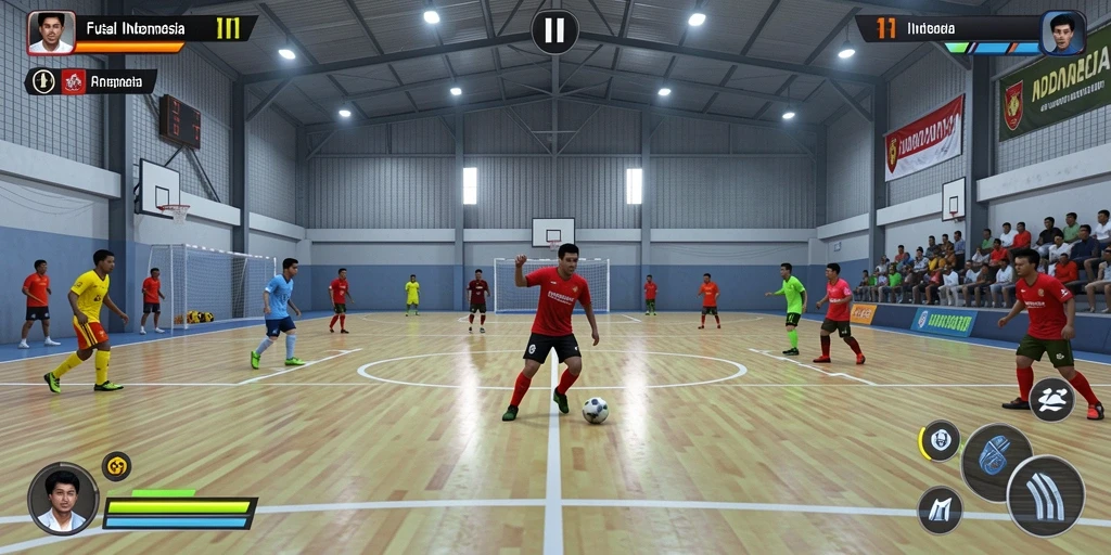 Pemandangan level yang indah dan menantang.